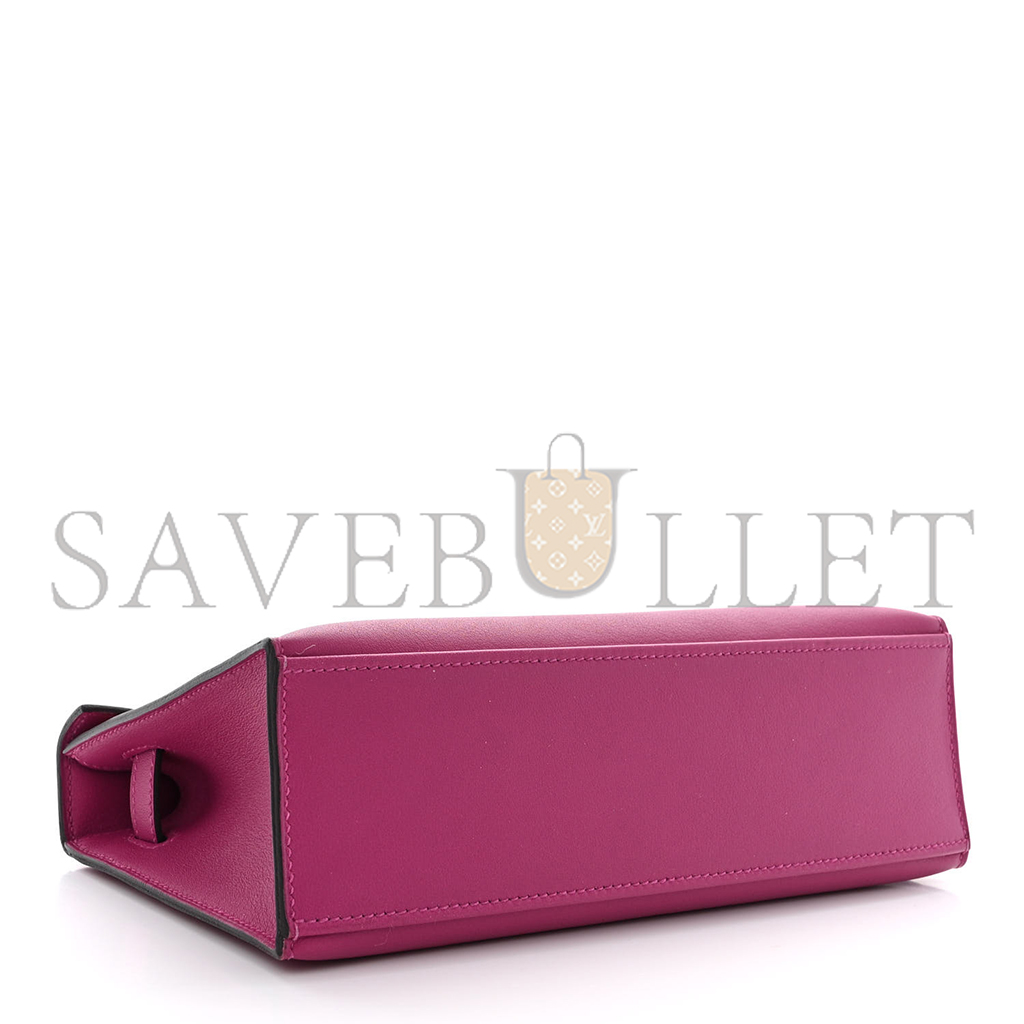 HERMÈS SWIFT KELLY POCHETTE CLUTCH ROSE POURPRE (22*14*7cm) 